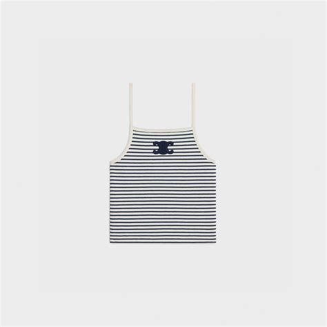 celine striped tank|Women's Triomphe tank top in striped jersey .